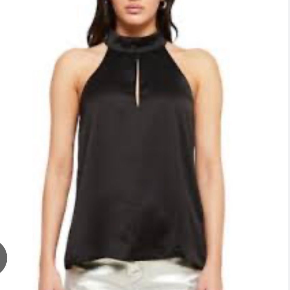 Banana Republic Sleeveless Slit Front Satin Off White Top XS NWT in packaging